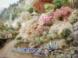 Gardens on an Italian hillside by Ebenezer Wake Cook, watercolour, sold Dec 2015
