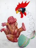 A Spring Chicken by Lawson Wood, Wood, sold Dec 2015