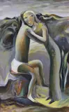 'The Embrace' by Charles Watts, Oil on paper, offered Nov 2011