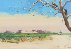 Oh, there's them Injian temples to admire when you see, There's the peacock round the corner an' the monkey up the tree (Kipling) by 'Snaffles' Charlie Johnson Payne, Pencil, watercolour and bodycolour, sold Nov 2011