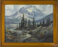 landscape by George A. Newman, oil on board, sold Sep 2014