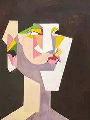 Untitled (Portrait) by Leonard Alberts, 1978, oil on canvas, sold Feb 2024