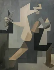 Untitled (Man with Fish) by Leonard Alberts, oil on canvas, sold Feb 2024