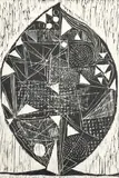 Elliptical Shape by Lowell Nesbitt, 1961, woodcut, sold Feb 2024
