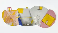 Relieve Lobular by Manuel Marín, 1988, welded metal, paint, graphite, sold Feb 2024