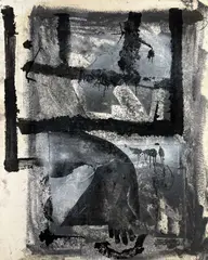 Salsipuedes Forms by John Walker, 1991, monoprint, sold Feb 2024