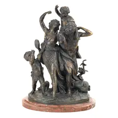 Triumful lui Bacchus by Michel Clodion, bronz patinat și marmură, offered Oct 2026