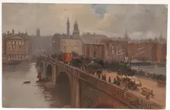 'London Bridge From The Surrey Side' by George Hyde Pownall, oil on board, sold Oct 2026