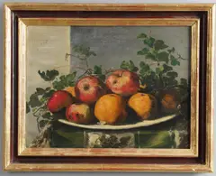 Still Life Of Fruit In A Bowl by Germain Ribot, oil on canvas, sold Oct 2026