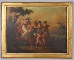 The Chariot Of Venus by Giovanni Battista Cipriani, oil on oak panel, sold Oct 2026