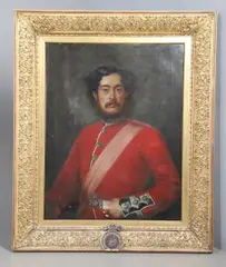 Portrait Of Robert Hargreaves, King's Own 2Nd Staffordshire Regiment by John Lamont Brodie, oil on canvas, sold Oct 2026