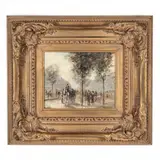 Paris Promenade by Andre Gisson, Oil on canvas, sold May 2021