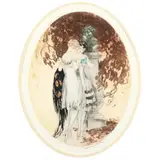Look by Louis Icart, Etching and aquatint in colors with additional hand coloring, sold May 2021