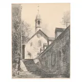 Moravian Church, Winston-Salem, North Carolina by Louis Orr, Etching, sold May 2021