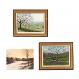 Three New England Landscapes by Richard Stalter, Each oil on Masonite, sold Apr 2021