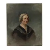 Portrait of a Lady by Jacob Hart Lazarus, Oil on prepared panel, sold Apr 2021