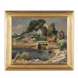 Secluded Cove by Joseph Raskin, Oil on canvas, sold Apr 2021