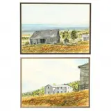 Two Rural Landscapes by William Gerhold, Watercolor, sold Apr 2021