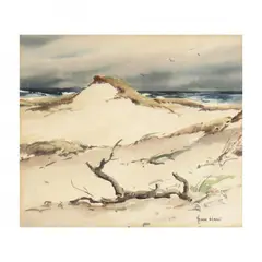Cape Dunes by John Cuthbert Hare, Watercolor on paper, sold Apr 2021