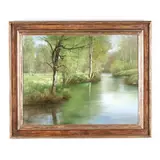 Reflections on the Dronne, France by Robert Maione, Oil on canvas, sold Apr 2021