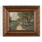 Texas Landscape with Bluebonnets by Emily Dillard, Oil on canvas laid on board, sold Apr 2021