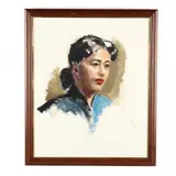 Portrait Study of a Female Sitter by Lunda Hoyle Gill, Oil on canvas, sold Apr 2021