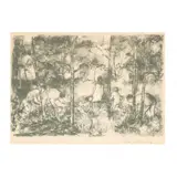 Blueberry Pickers by William Blakesley, Lithograph in colors, sold Apr 2021
