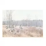 Hazy Day Bobwhites by Maynard Reece, Offset print in colors, sold Apr 2021