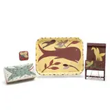 Four Painted Objects by Mose Tolliver, Contemporary items with painted decoration, sold Apr 2021