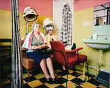 Betty's hairdresser's, Salford, Greater Manchester from Point of Sale by Martin Parr, 1985, Pigment print, printed 2019, flush-mounted, sold Oct 2026