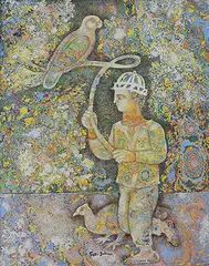 Untitled by Sakti Burman, Oil on canvas, sold Sep 2011