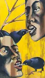 Forked by Anju Dodiya, Acrylic on fabric, sold Sep 2011