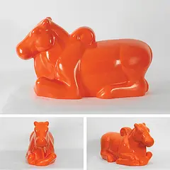 Nandi in Orange by Arunkumar H G, Third from a limited edition of six sculptures, sold Sep 2011