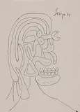 Untitled by F. N. Souza, Ink on paper, sold Jul 2011