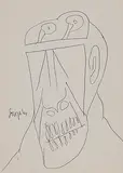 Untitled by F. N. Souza, Ink on paper, sold Jul 2011