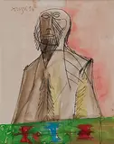 Untitled by F. N. Souza, Watercolour and ink on paper, sold Jul 2011