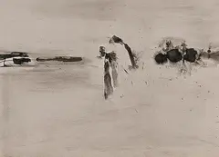 Untitled by Vasudeo S. Gaitonde, Ink on paper, sold Jul 2011