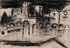 Untitled by Ram Kumar, Charcoal and ink on paper, sold Jul 2011