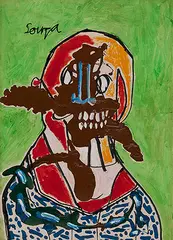 Untitled by F. N. Souza, Mixed media on paper, offered Jul 2011
