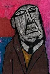 Untitled by F. N. Souza, Mixed media on paper, sold Jul 2011