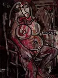 Untitled by F. N. Souza, Chemical alterations on paper, sold Jul 2011