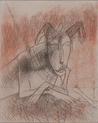 Untitled by Ganesh Pyne, Mixed media on paper, sold Jul 2011