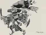 Untitled by K. Laxma Goud, Pen and ink on paper, sold Jul 2011