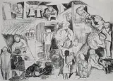 Garhi by Krishen Khanna, Charcoal on paper, sold Jul 2011