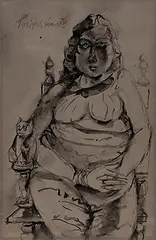 Untitled by Paritosh Sen, Ink and wash on paper, sold Jul 2011