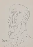 Untitled by F. N. Souza, Ink on paper, sold Jul 2011