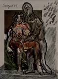 Untitled by F. N. Souza, Chemical alterations on paper, sold Jul 2011