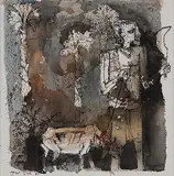 Untitled by Shyamal Dutta Ray, Watercolour and ink on paper, sold Jul 2011