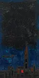 London at Night by F. N. Souza, Oil on board, sold Jun 2011