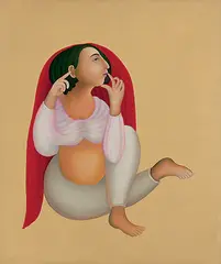 Nayika by Manjit Bawa, Oil on canvas, sold Jun 2011